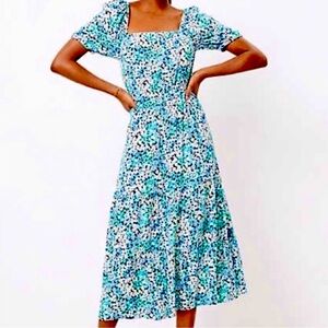 LOFT Blue Floral Maxi Dress